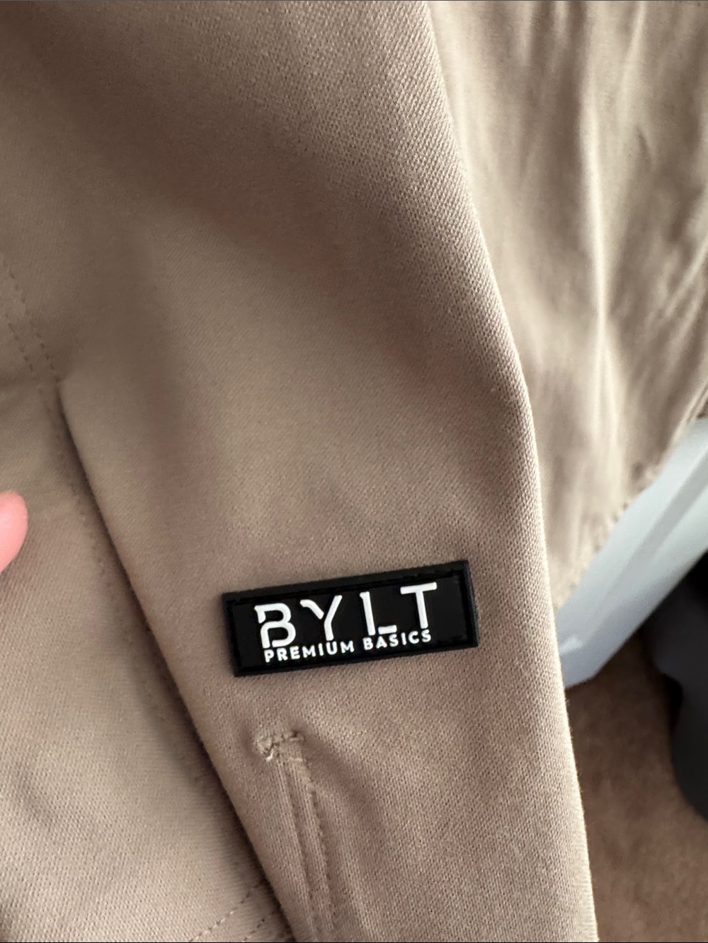 BYLT Basics Women's Quarter-Zip Pullover in Tan - Picture 3 of 6